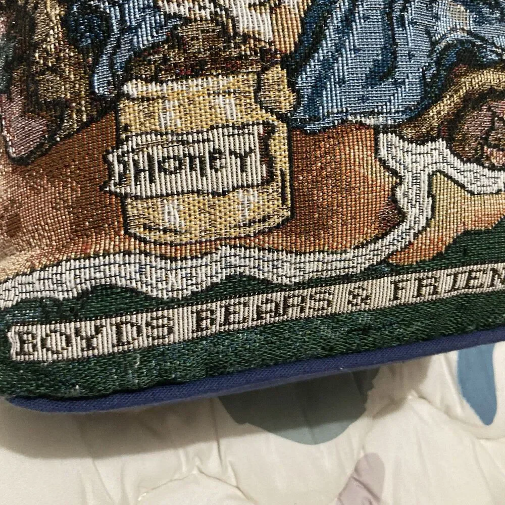 Boyd’s Bears & Friends Tapestry Pillow Door Stop VTG 90s Honey Bear Cottagecore